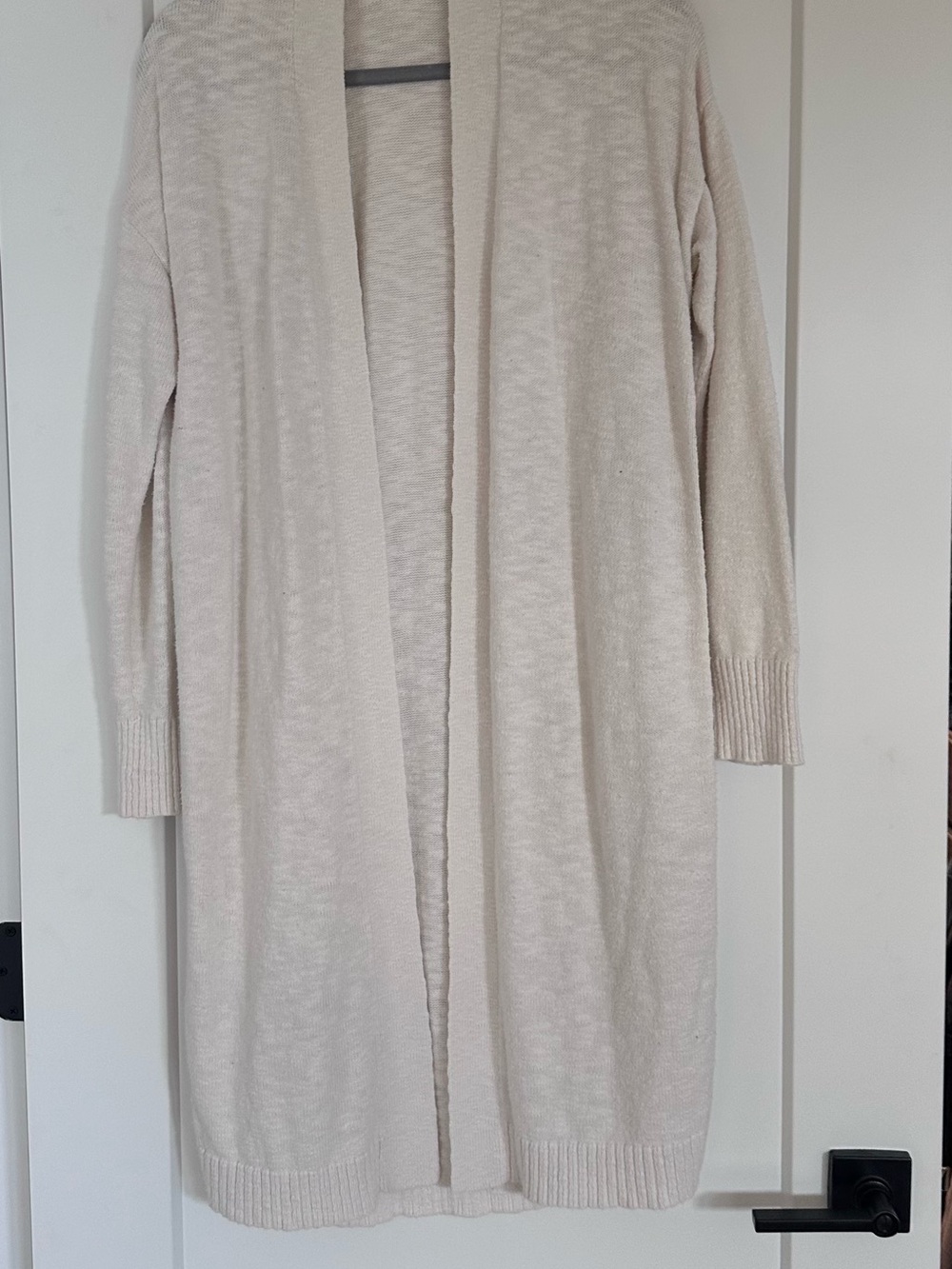 GAP Long Open-Front Cardigan in Light Cream
